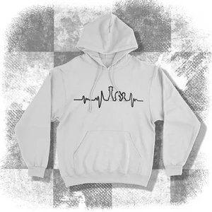 "Heartbeat" kenguruzsebes, kapucnis pulóver - többféle színben