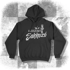 Legszexibb sakkozó feliratú, kenguruzsebes, kapucnis pulóver - többféle színben