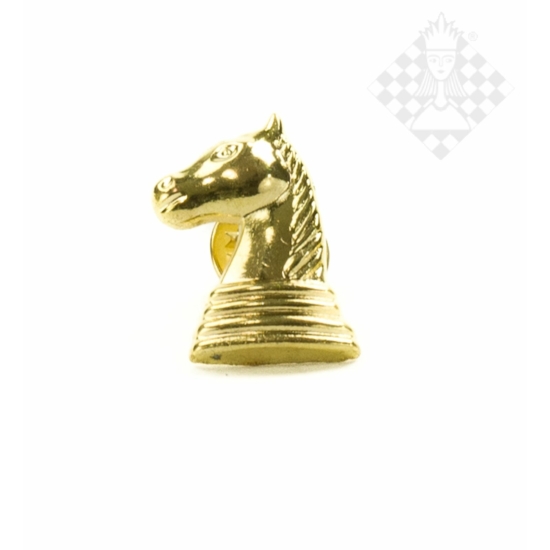 Arany színű sakk huszár kitűző