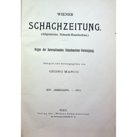 Wiener Schachzeitung 14. Jahrgang, 1911