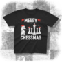 Kép 1/2 - Merry Chessmas! feliratú gyerek póló - fekete színben